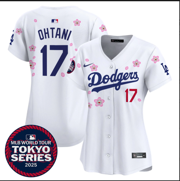 Women Los Angeles Dodgers 17 Ohtani Tokyo Series 2025 white Limited Stitched Jersey